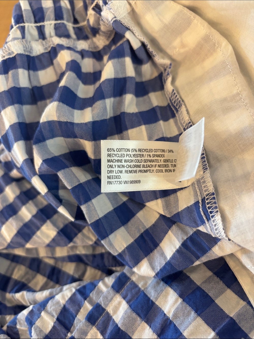 Universal Thread Blue White Gingham Midi Skirt Side Slits Pockets Large Smocked - Picture 7 of 8